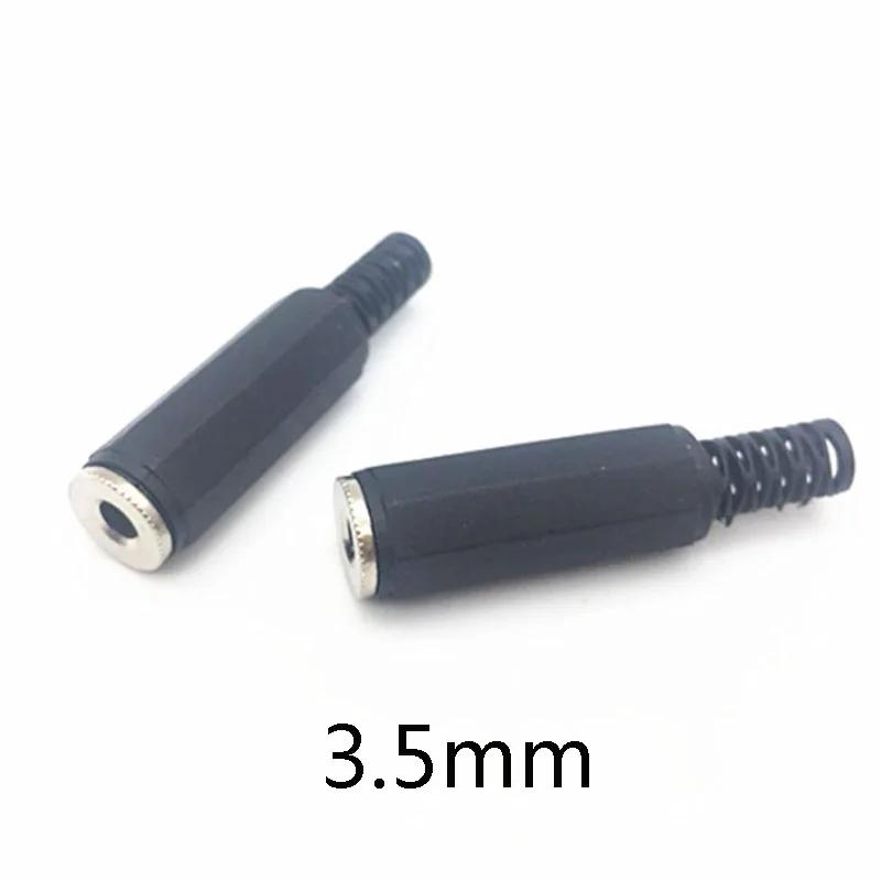 5 stücke 3,5mm Zwei-kanal Audio Stecker Weibliche Schweißen Jack Kalt Druck Lötfreie Buchse Elektrische Adapter DIY schwarz 3,5 MM