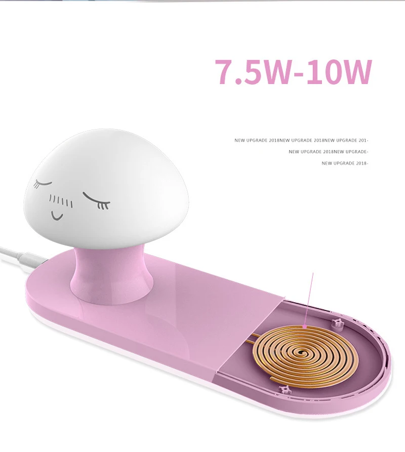 TOUHONEST Night Light 10 W / 7.5 W QI Fast Wireless Charger Touch Control Table Coloful Lamp Compatible For iPhone11Pro Max XS