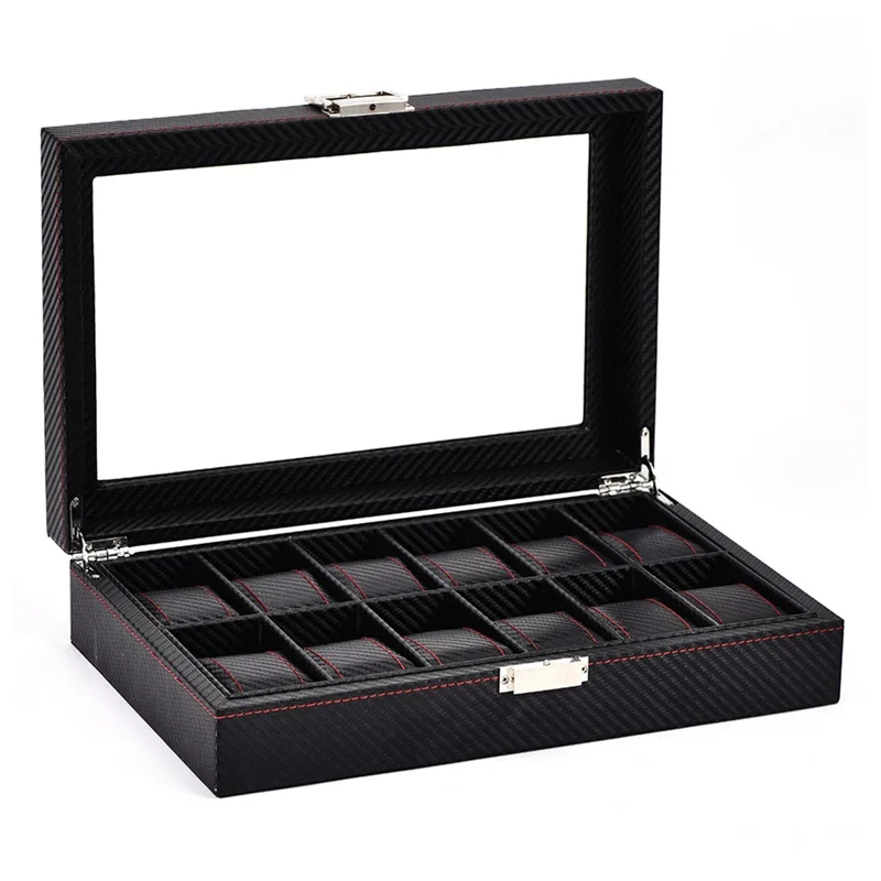 

Watch Box Carbon Fiber Top Grade 12-Bit Watch Box Customizable Woven Pattern Storage Display Box Watch Box