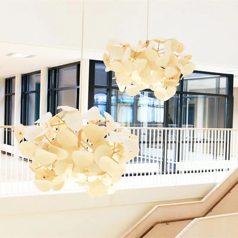 

European Design Fabric Flower Chandelier Lighting Modern Led Chandeliers Rustic Hanging Lamp Restaurant Indoor Decor Luminaria