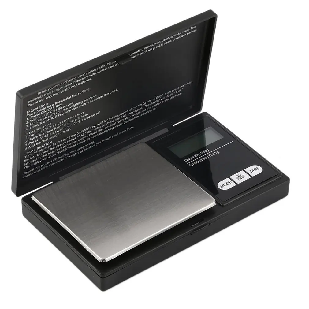 

Top Quality 100g * 0.01g Mini LCD Electronic Digital Pocket Scale Jewelry Gold Diamond Weighting Scale Gram Weight Scales