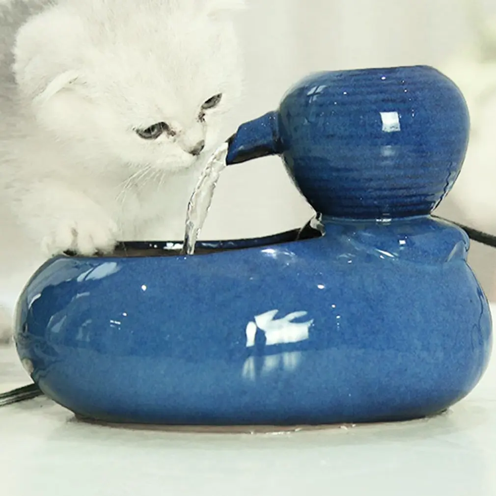 Кошка диспенсер для воды Автоматическая циркуляция Керамика Pet фонтан воды для поения собак и котов, фонтан расходные материалы