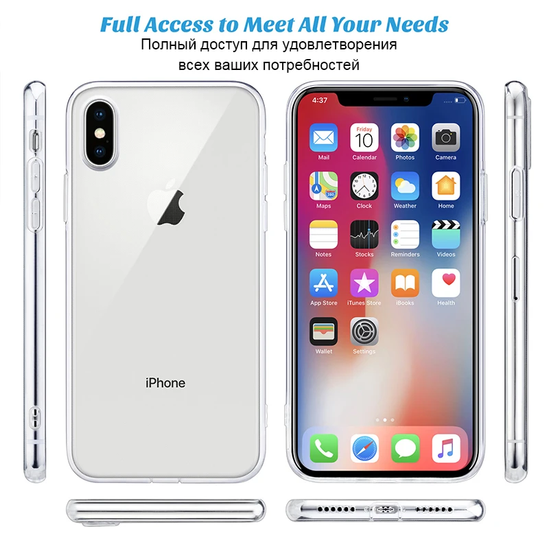 Прозрачный чехол для телефона для iPhone 7, чехол для iPhone XR, чехол, силиконовая Мягкая задняя крышка для iPhone 11 Pro XS Max X 8 7 6 6s Plus 5 5S SE, чехол