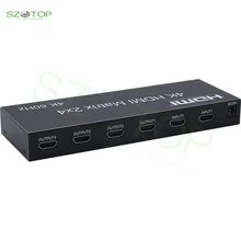 

HDMI 2.0 Matrix 2x4 Switch Splitter with SPDIF and Stereo 2 in 4 out HDMI-compatible Matrix Support 3D 4Kx2K@60Hz Down Scaler