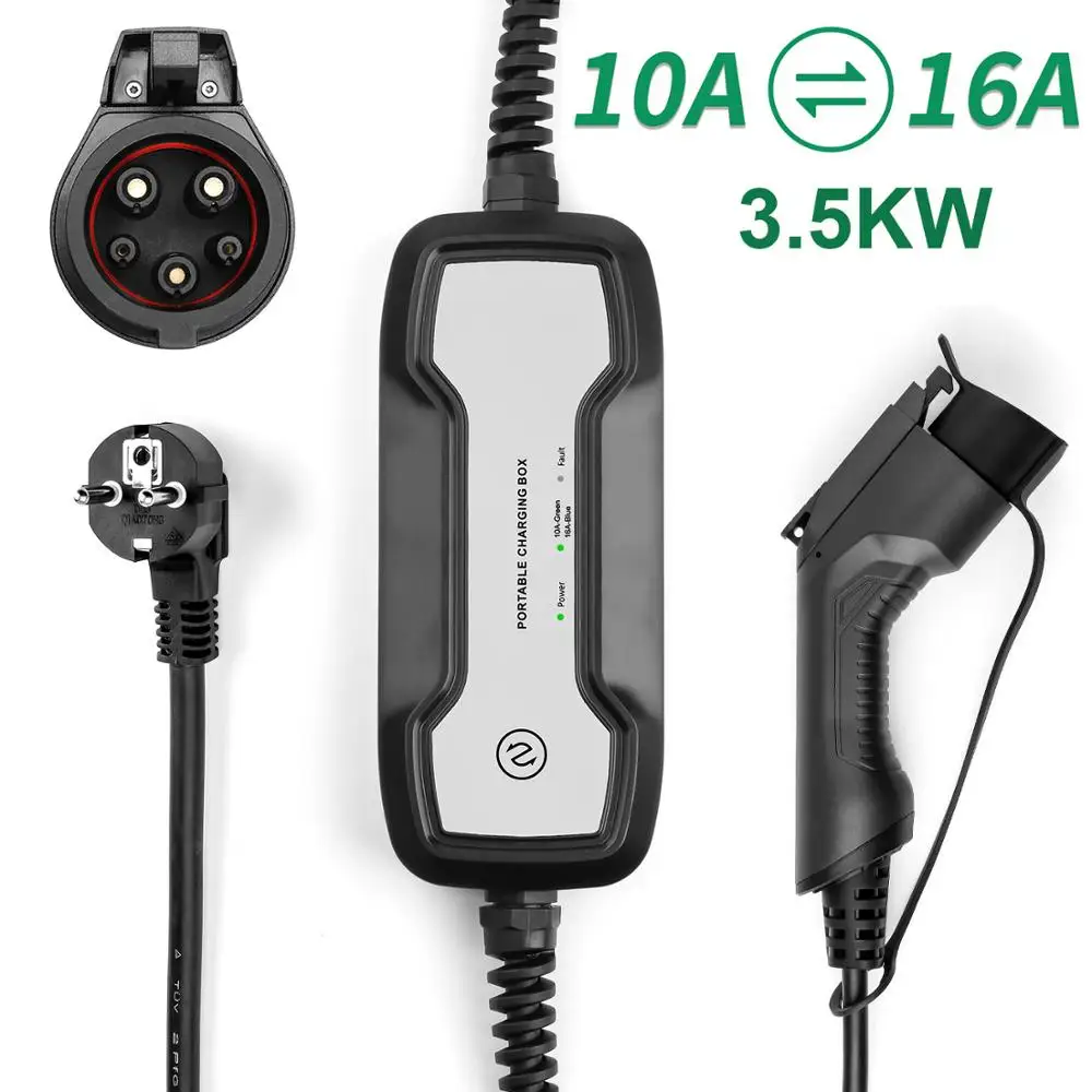 Зарядное устройство для электромобилей типа 1 SAE J1772 10/16 А штепсельная вилка Schuko