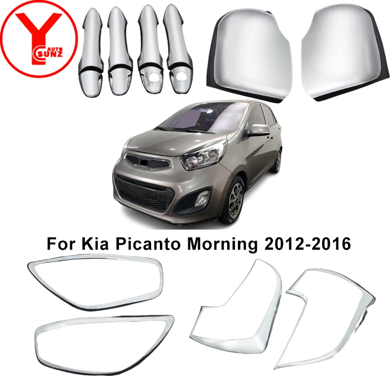 For Kia Picanto Morning 2012 2013 2014 2015 2016 Car Accessories Head Light Cover Tail Lamp Trim