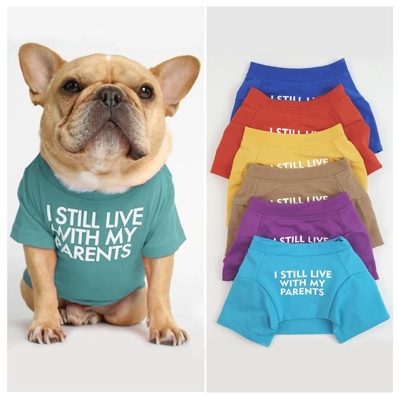 Letras de moda impreso Bulldog francés Camisa de algodón elástico ropa de perro mascota para Yorkshire Chihuahua verano bombero esposa camiseta bombero novia fuego emblema bombero Don bombero Cruz de traje