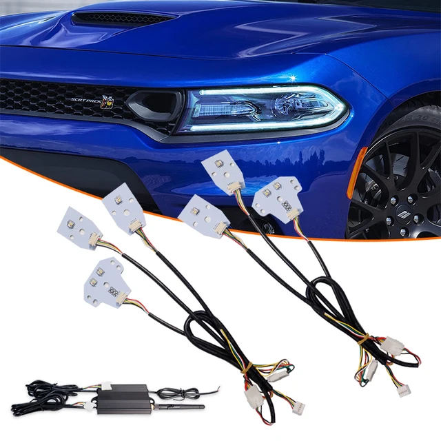 車の Bluetooth アプリリモコン RGBW マルチカラー LED ヘッドライト 