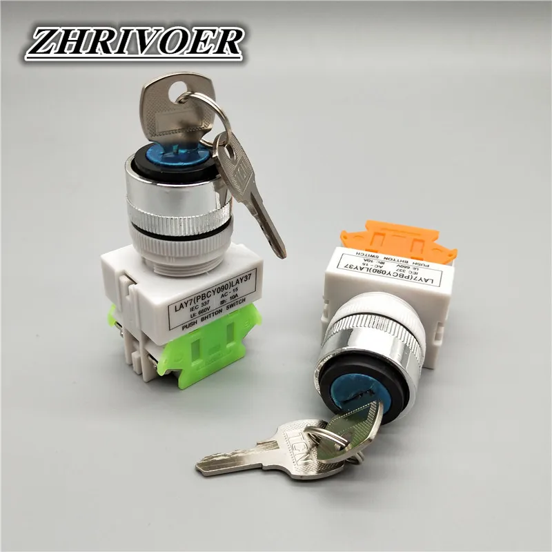 22 мм LAY37 11Y2/LAY37 20Y3 2/3 позиционный поворотный переключатель ключа