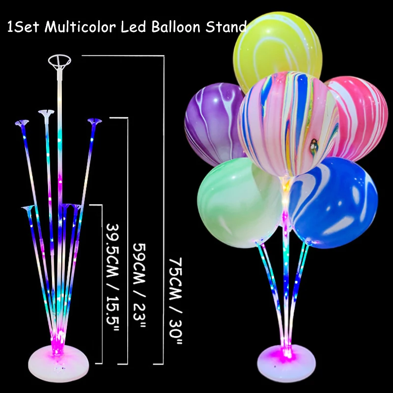 Kit de Support de ballons, 4 pcs Bâtons Ballon Transparents, Bâtons Support  de Ballon Anniversaire, Ballon Tiges Plastiques, Réutilisable Stand de