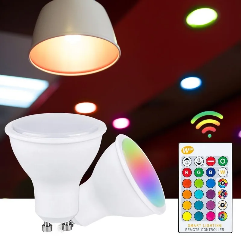 

AC85-265V 10W GU10 Light LED Bulb Convenient Remote Control Lamp Bulb with High Brightness RGB Decoration Floodlight