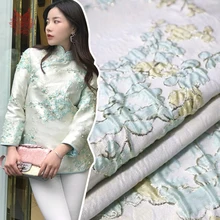 Италия 3D цветок сливы печатных пряжа окрашенная металлик полиэстер Жаккардовая парча ткань для платья плащ telas tissus SP5884