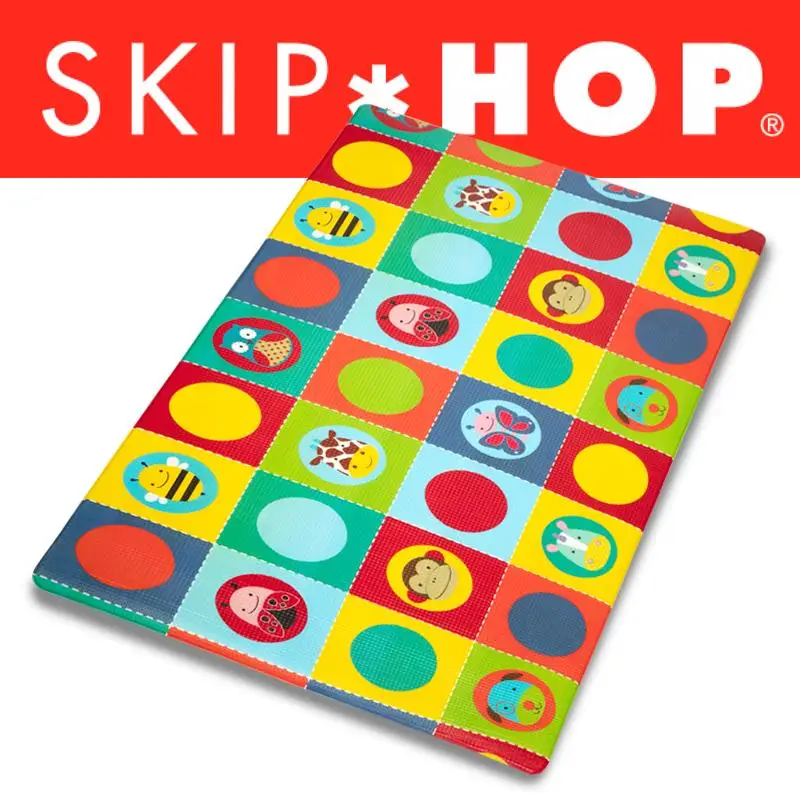 Skiphop Doubleplay реверсивный складной мультяшный детский игровой коврик для занятий спортом водонепроницаемые салфетки полностью из ПВХ бесплатно-Zoo