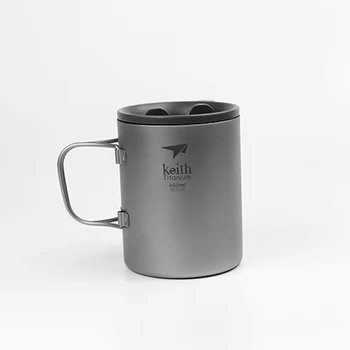 

Keith 450ML Titanium Thermos Mugs Camping Cup With Handle With Lid Insulated Tea Mug Thermos Cup Camping Thermoses