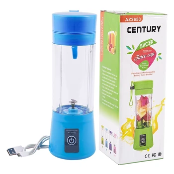 

380Ml Usb Rechargeable Blender Mixer 2 Blades Juicer Bottle Cup Juice Citrus Lemon Vegetables Fruit Smoothie Squeezers Reamers