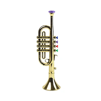 

Kids Plastic Trumpet with 3 Colored Keys for Early Developmental Music Education Toy