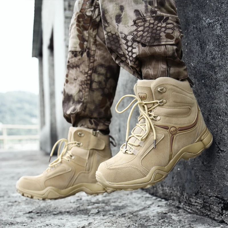 Зимние мужские ботинки в стиле милитари; качественные тактические ботинки для пустыни; военные ботинки; Рабочая обувь в армейском стиле США; кожаные зимние ботинки; BTMOTTZ