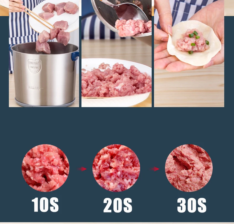 Description Picture 5 of item8L electric meat grinder Commercial household electric stainless steel meat grinder Kitchen broken meat Food processing machine