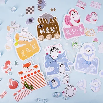 

45pcs/lot Kawaii Stationery Stickers Crayon animal Decorative Mobile Stickers Scrapbooking DIY Japanese Craft Stickers