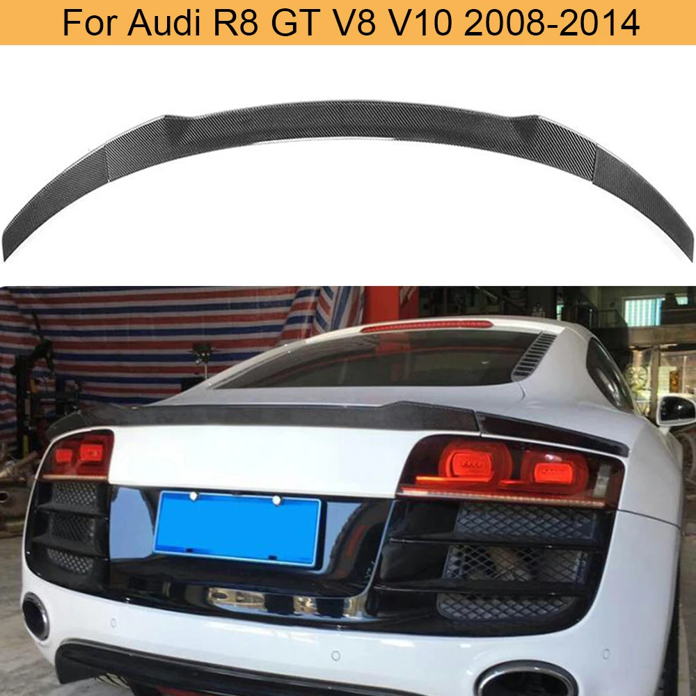 Углеволоконный автомобильный спойлер на задний багажник крыло для Audi R8 GT V8 V10 2007