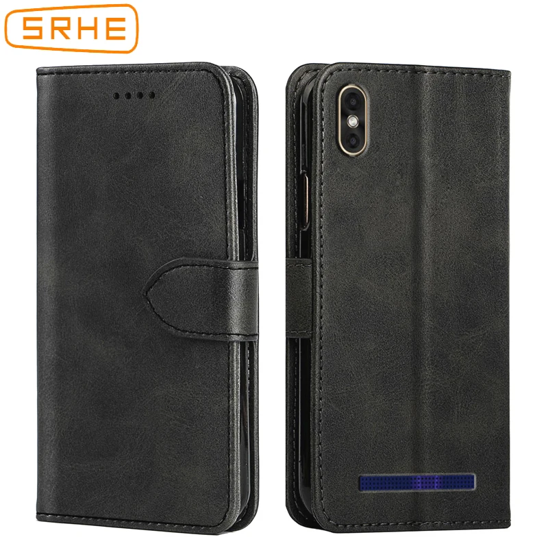 SRHE чехол для Leagoo M12 Флип кожаный роскошный бизнес мягкий силиконовый магнит
