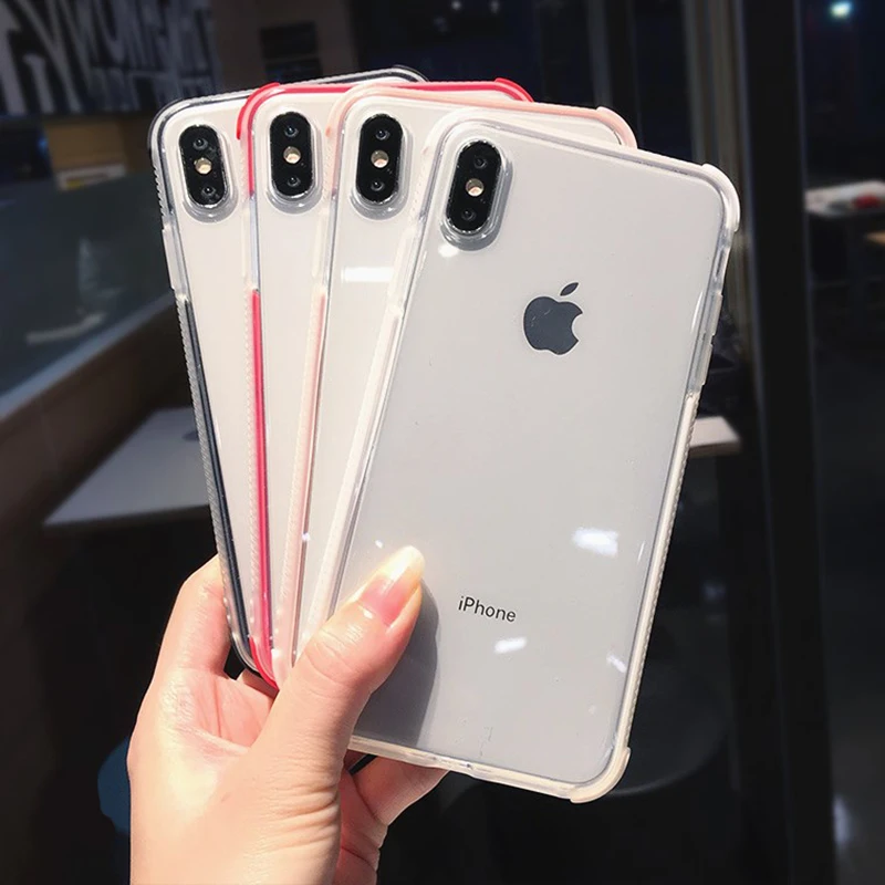 Новый противоударный бампер прозрачный силиконовый чехол для телефона iPhone X XS XR