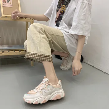 

2020 New Style Dad Shoes Women's Korean-style Students Casual INS Sports Thick Bottomed Extra High Shoe