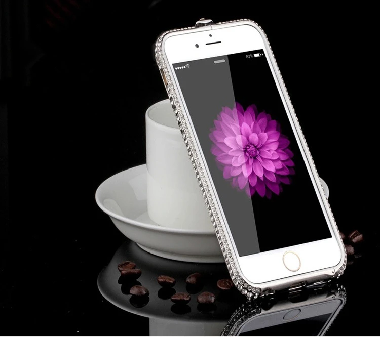 Роскошные Стразы, чехол-бампер для iPhone 11, 8, 7, 6, 6S Plus, чехол с блестками для iPhone X, XR, XS, Max, металлический алюминиевый Алмазный чехол