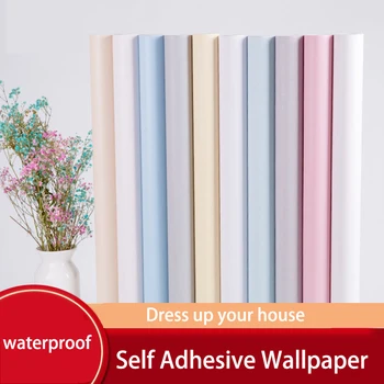

self-adhesive Wallpaper bedroom warm waterproof moisture-proof wallpaper solid color white dormitory decorative background wall