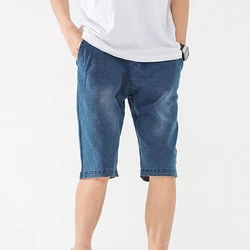 Short en jean décontracté pour homme, ample, taille moyenne, vêtement basique et confortable pour tous les jours, grande taille 3xl, nouvelle collection, été 