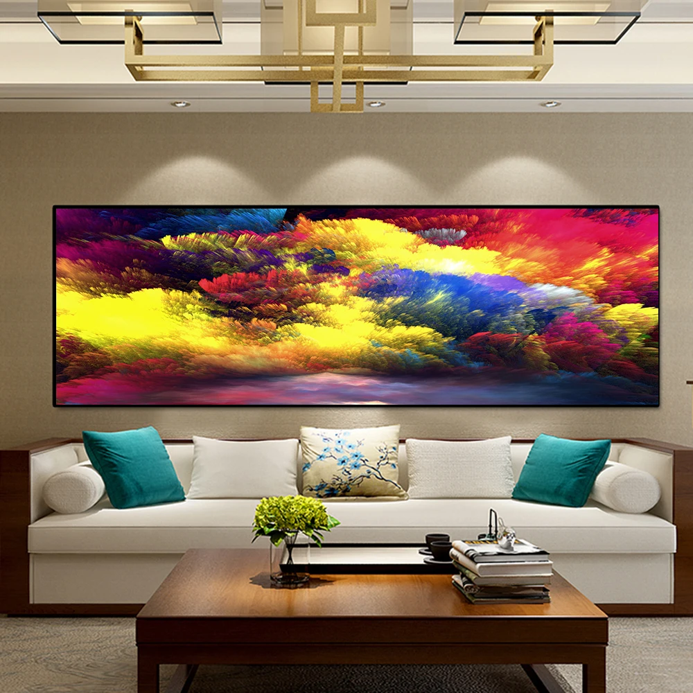 2021 Abstract Color Cloud Canvas Painting Modern Pictures New Wall Art