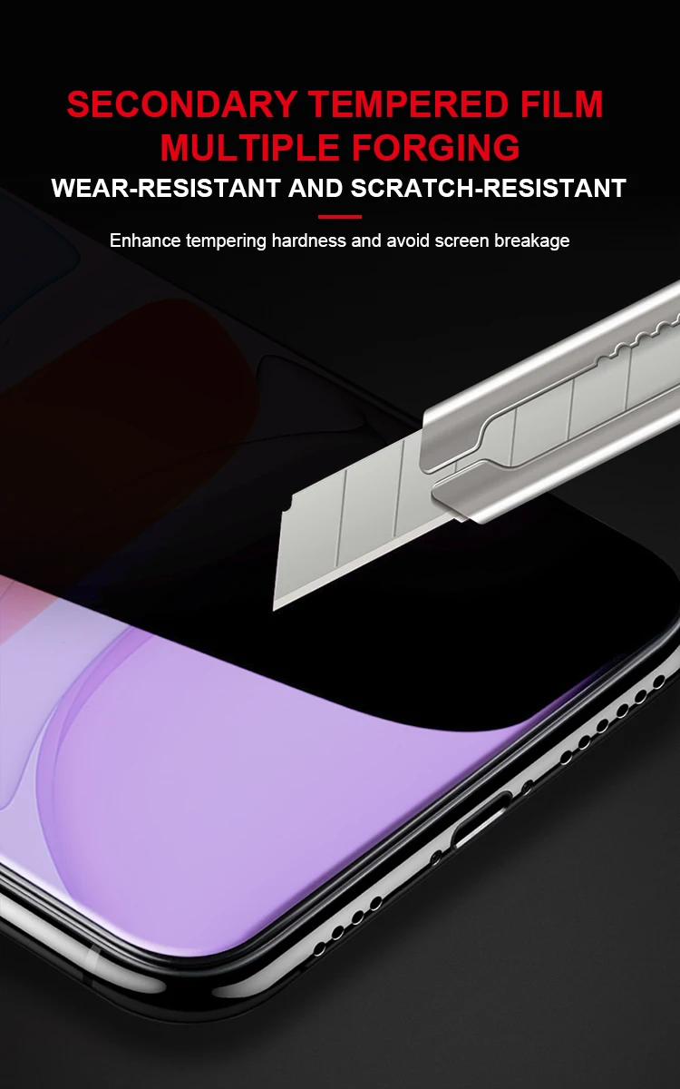 Для iPhone 6/7/8/11/X/XR/XS анти-писк быстрая паста защитная пленка ультратонкое закаленное стекло