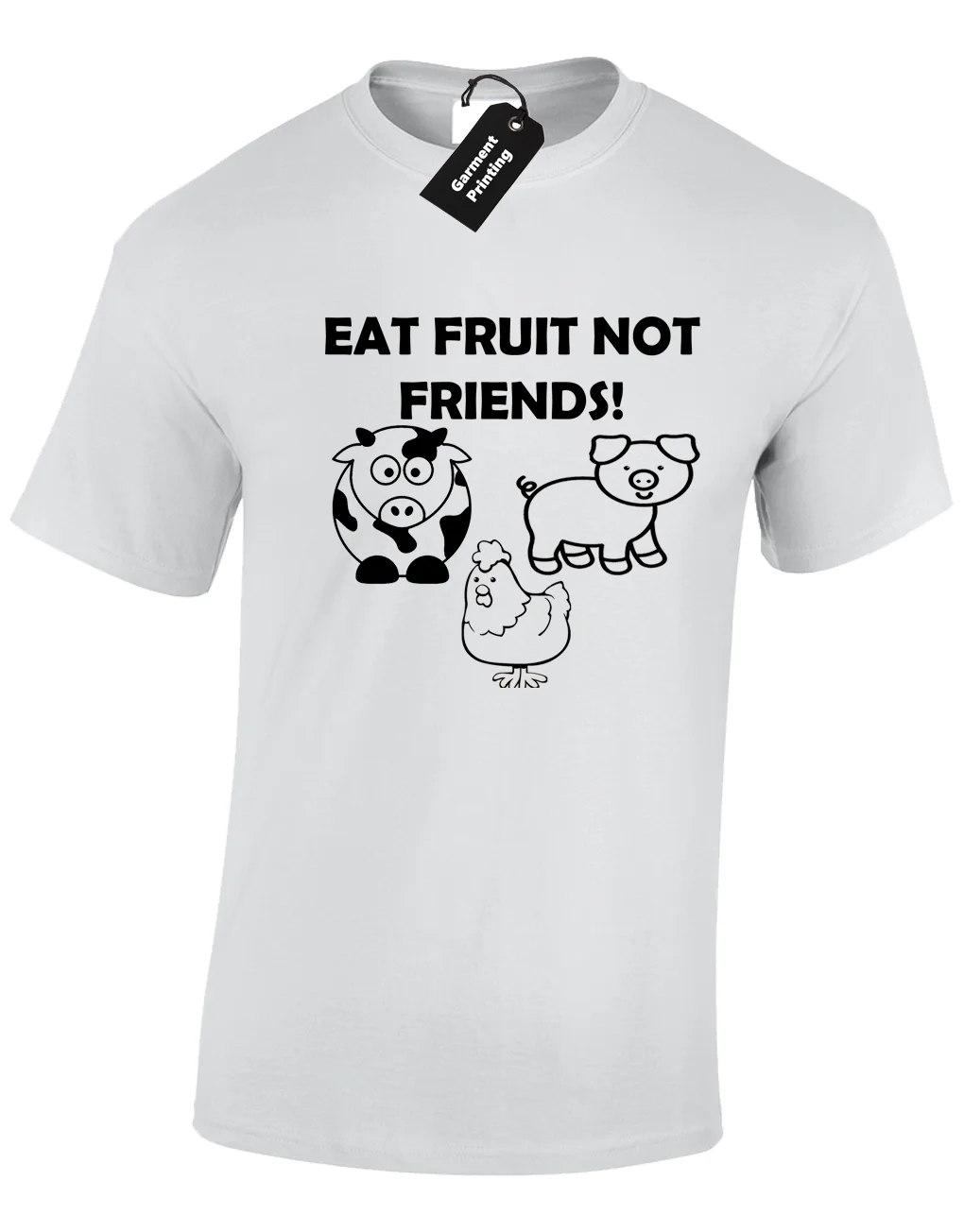 Мужская футболка EAT FRUIT NOT FRIENDS забавные веган вегетарианские животные крутая