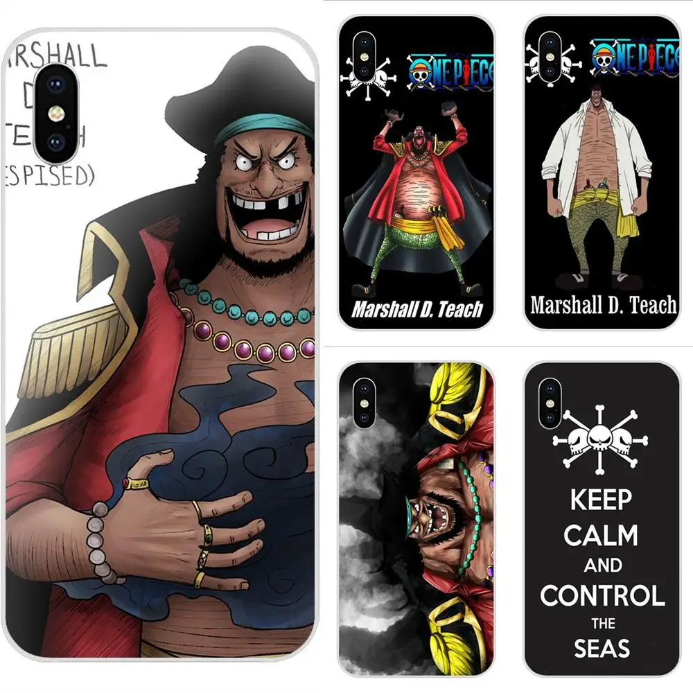 Прозрачный чехол из ТПУ с художественным принтом Аниме one piece Marshall D Teach для Apple iPhone