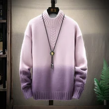 Winter Stand Collar Sweater Men Warm Fashion Tie Dyed Contrast Color Casual Knit Sweaters Loose Long Sleeve Pullover Men Sweter Winter Stand Collar Sweater Men Warm Fashion Tie Dyed Contrast Color Casual Knit Sweaters Loose Long Sleeve Pullover Men Sweter