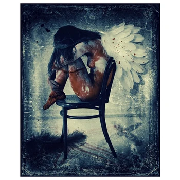 

DIY 5D Full Square round Diamond Painting Crying angel Embroidery Diamond Mosaic girl Picture Of Rhinestone Decoration Home