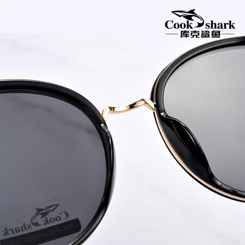 Cook Shark – lunettes de soleil polarisées pour femme, version coréenne, grande boîte, filet rouge, protection UV, nouvelle collection