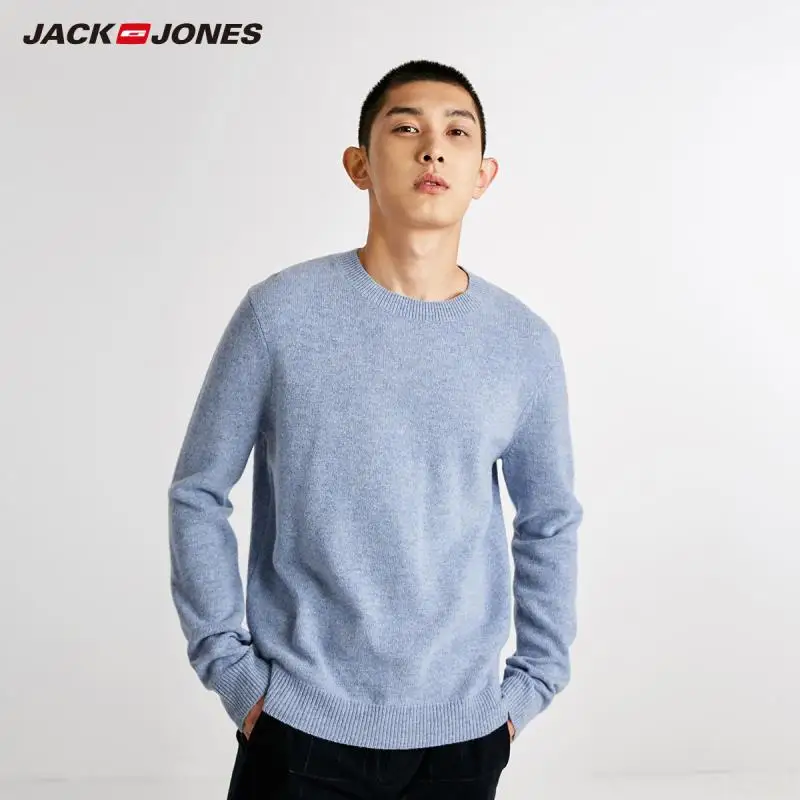 JackJones мужской однотонный шерстяной свитер пуловер Топ Мужская одежда 218424507