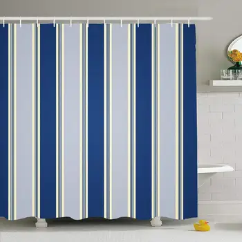 

Shower Curtain Set with Hooks 72x78 Geometric Stripes Trendy Artistic Textured Fashionable Beige Vertical Classic Row Texture