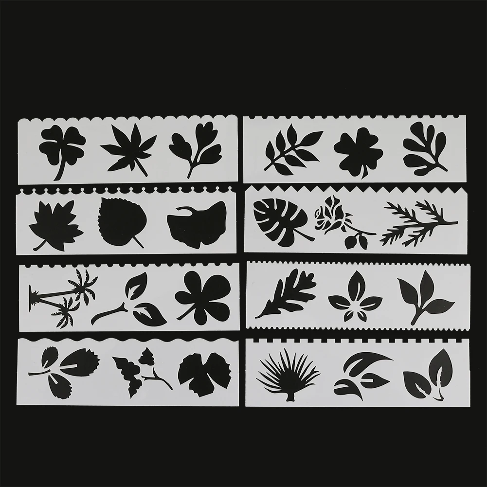 8 шт./компл. в форме листьев Gingko DIY многослойные трафареты раскраска для