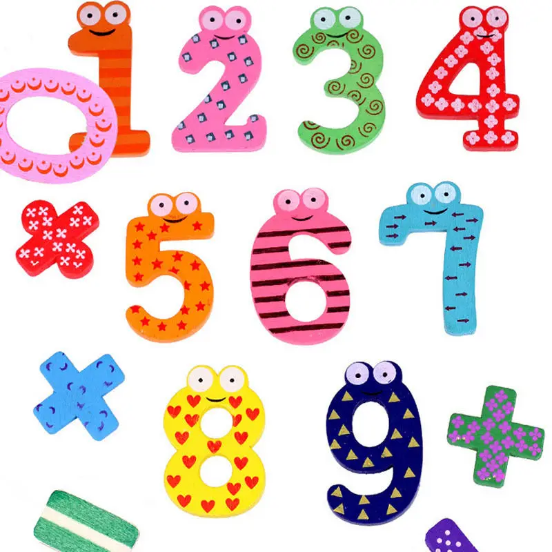 15pcs\set Baby Refrigerator Magnets Figure Stick Child Mathematics Educational Wooden Toys for Children Early Learning Toy