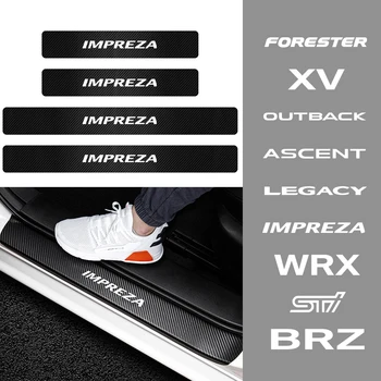 

Car Door Sill Protector Stickers 4PCS Carbon Fiber Decals for Subaru Forester XV Outback Ascent Legacy Impreza WRX STI BRZ WRC