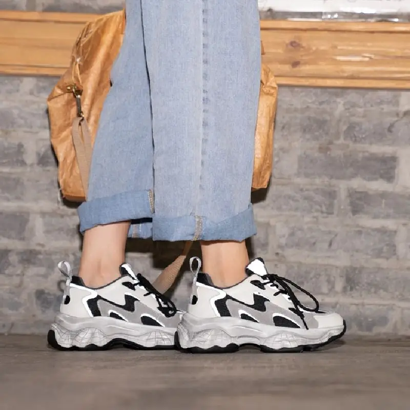 Taoffen/женские черно-белые кроссовки с перекрестными ремешками; популярная модная обувь в западном стиле; Роскошные брендовые кроссовки; обувь; Размеры 35-40