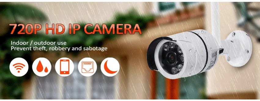 Wi-Fi HD Водонепроницаемый Пуля IP Камера 1MP 720 P Ночное видение Камеры Скрытого видеонаблюдения для дома безопасности из двери Применение ONVIF P2P