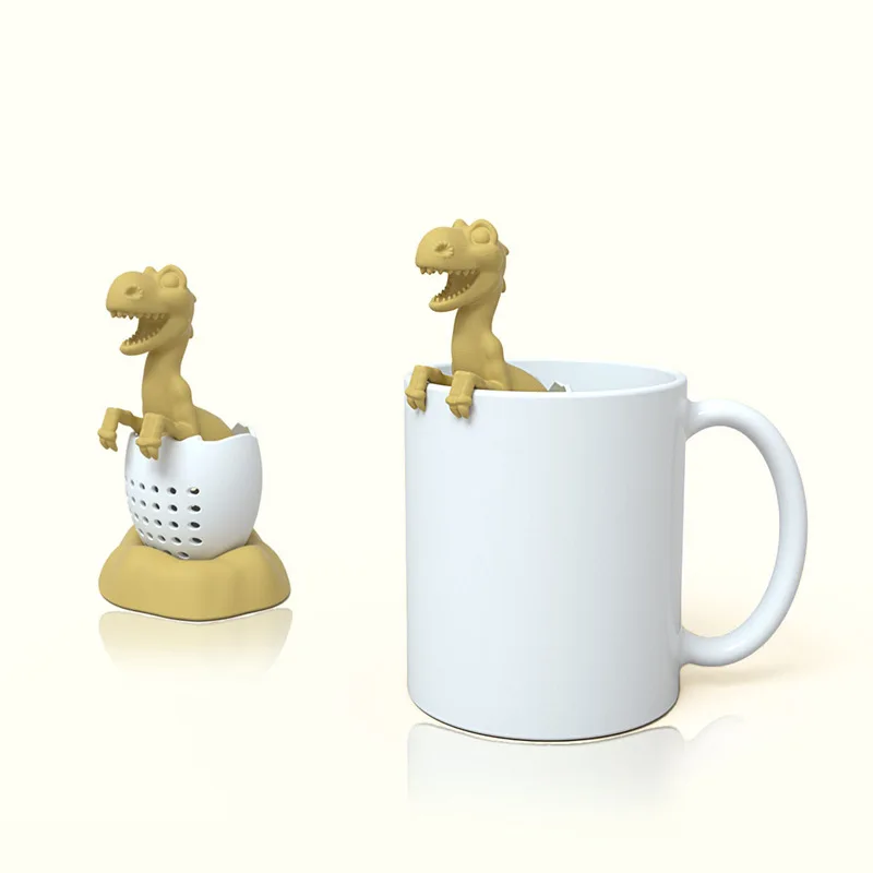 

Reusable Tea Strainer Food Grade Silicone Creative Dinosaur Baby Shape Tea Infuser Leaf Herbal Spice Filter Strainers Filter Tea