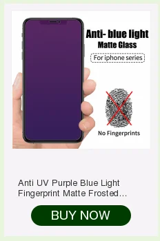 УФ-светильник фиолетового и синего цвета, матовое закаленное стекло для IPhone 11 Pro XS Max XR X 8 7 6 6s Plus, Защитное стекло для экрана