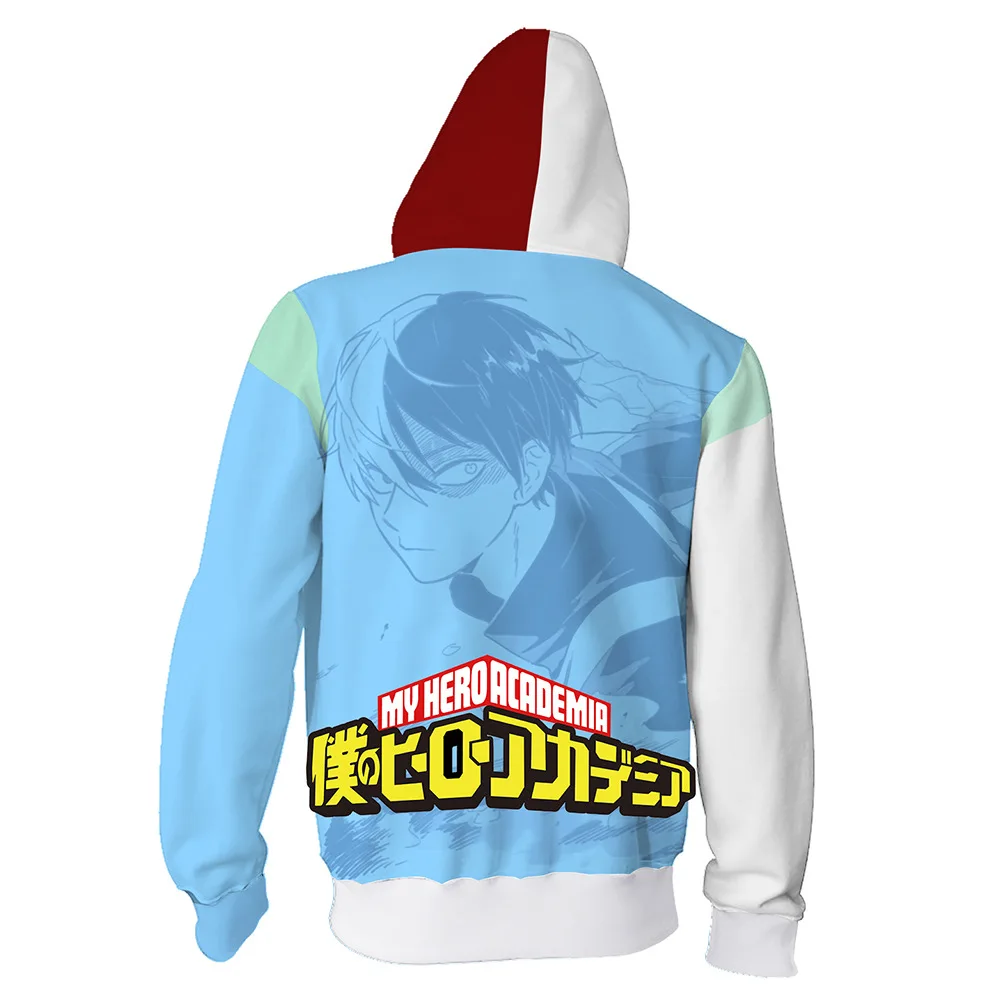 My Hero Academia Todoroki Shoto Anime 3D Printed Zip-Up Hoodies For Men And Women