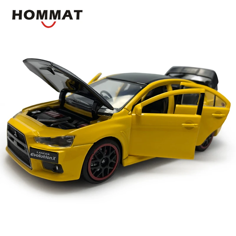 HOMMAT 1:32 Mitsubishi Lancer Evolution 10 с черной крышей справа, металлический сплав, литые игрушки, модели автомобилей, игрушки для детей