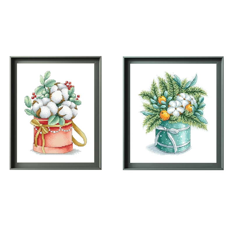 Embroidery fabric cross stitch kit cotton bouquet cross stitch kit flower package aida 18ct 14ct unprint canvas fabric embroidery diy handmade needlework