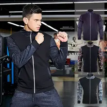 Новое Стильное пальто на молнии с капюшоном, спортивная одежда, мужская камуфляжная одежда для тренировок, повседневная спортивная куртка для бега